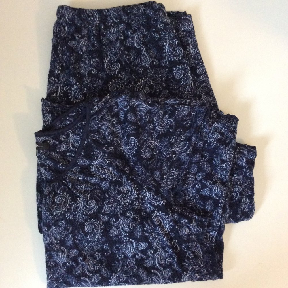 Navy Patterned Soft Pajamas - Picture 1 of 6